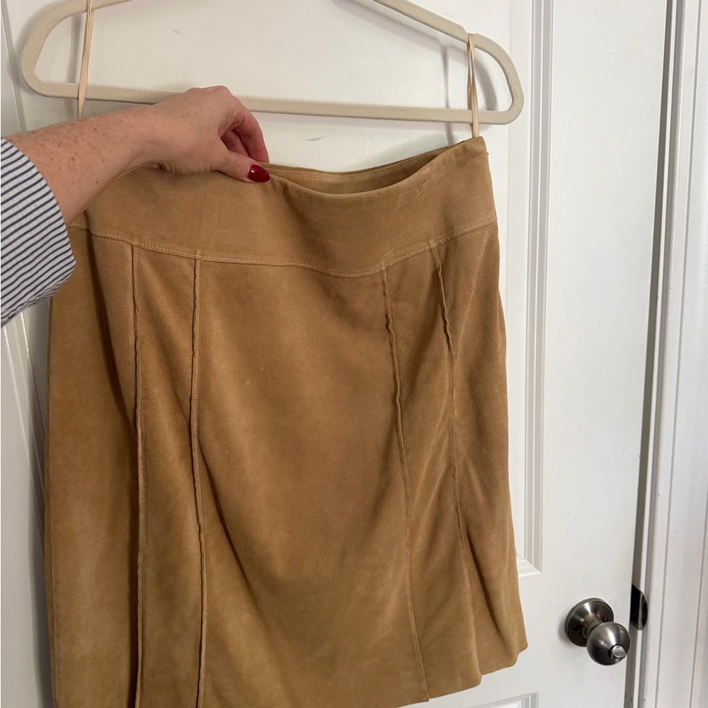 Ann Taylor Camel Suede A-Line Skirt - Women